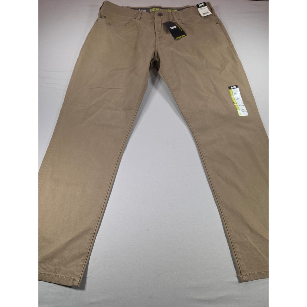 Lee Extreme Motion Mens Pants 36x29 Cougar Brown Straight Fit Tapered 102015036